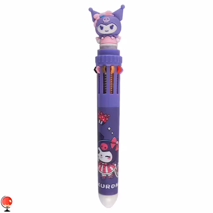 خودکار فانتزی 10 رنگ کرومی بنفش