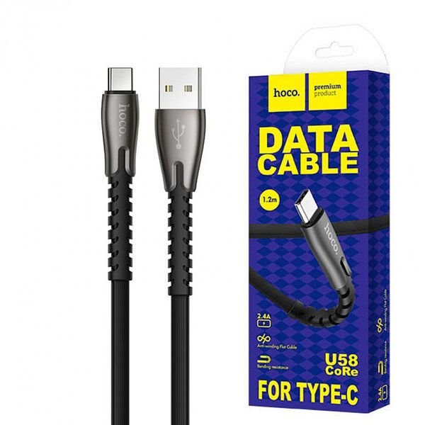 کابل شاژر و تبدیل USB به USB-C هوکو مدل U58-3A طول 1.2 متر