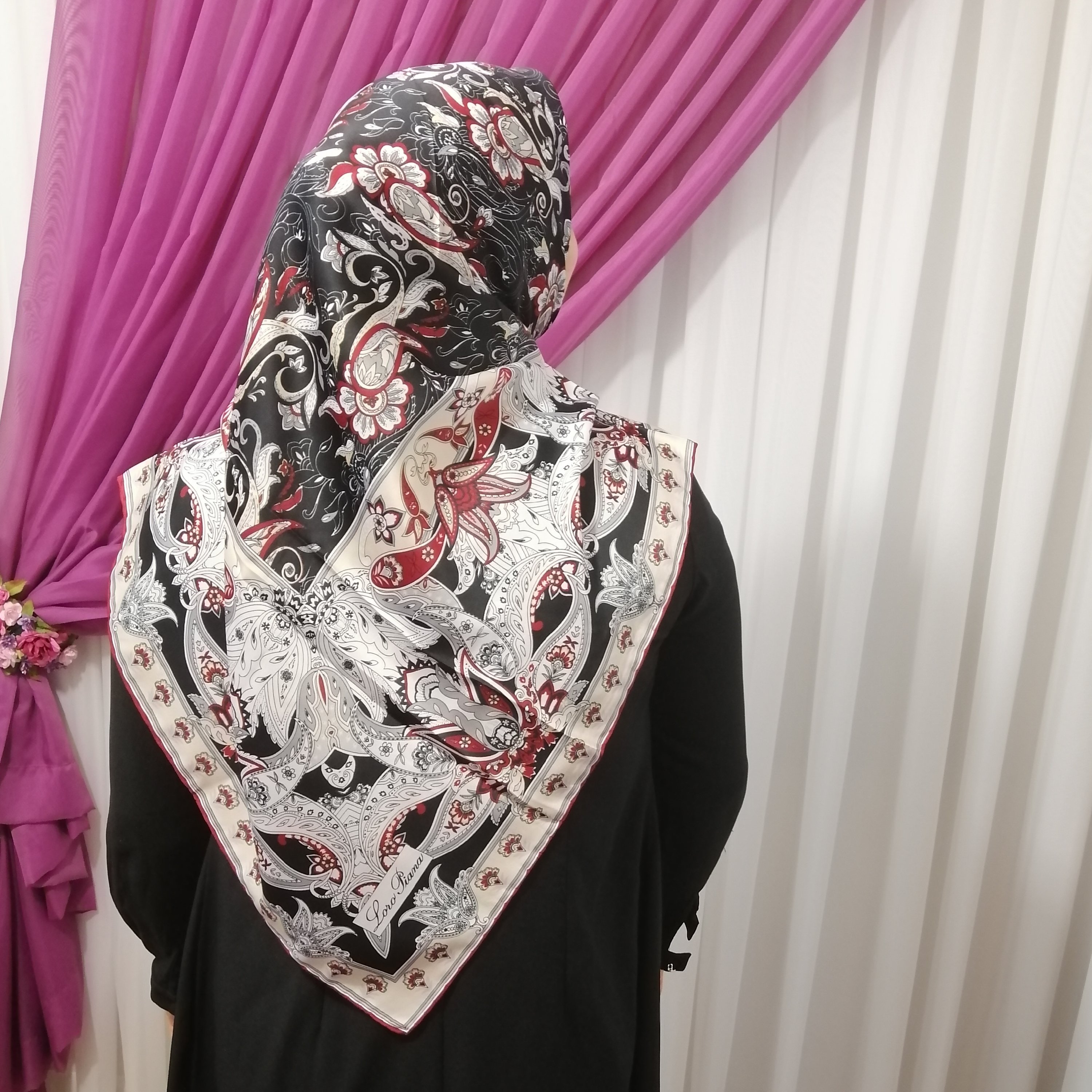 روسری ساتن ابریشم ترمه