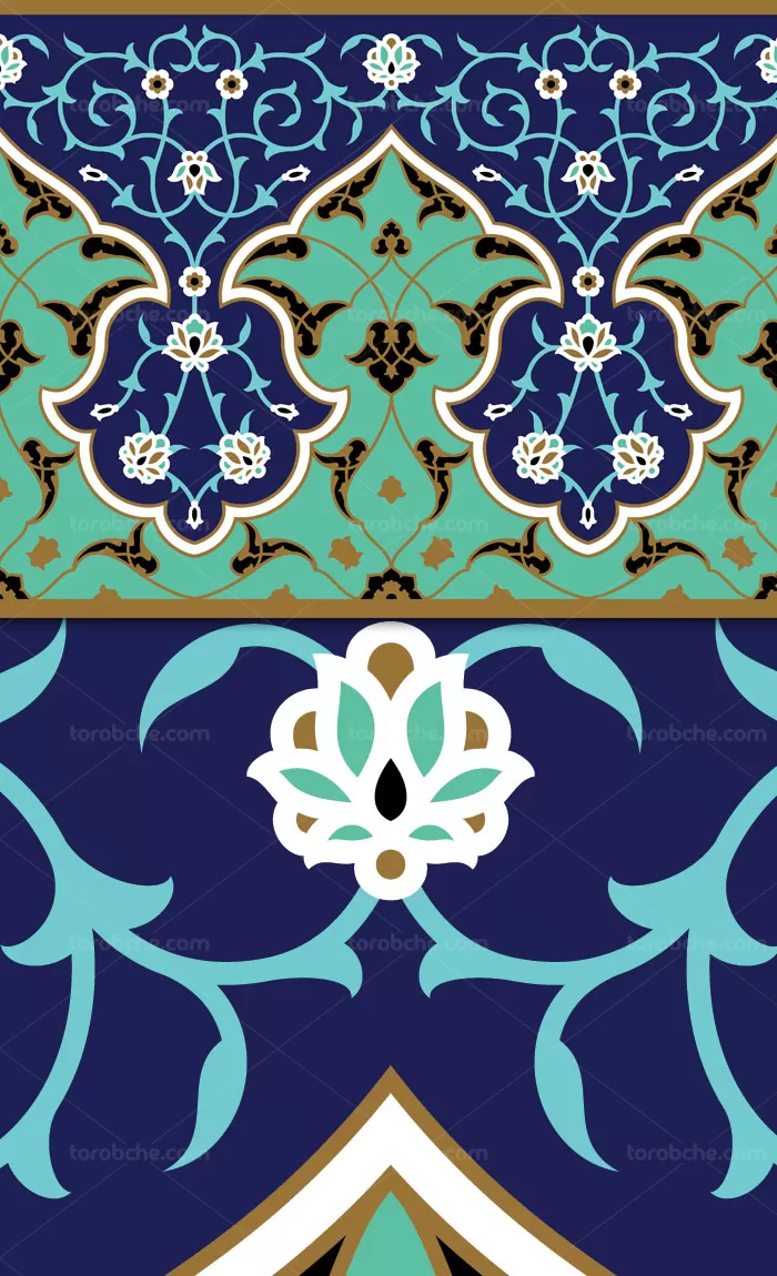 وکتور طرح کاشی کاری اسلامی شماره 189 - گرافیک با طعم تربچه