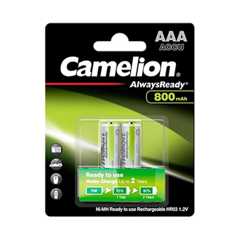 باتری نیم قلمی شارژی 800 میلی آمپر کملیون Camelion