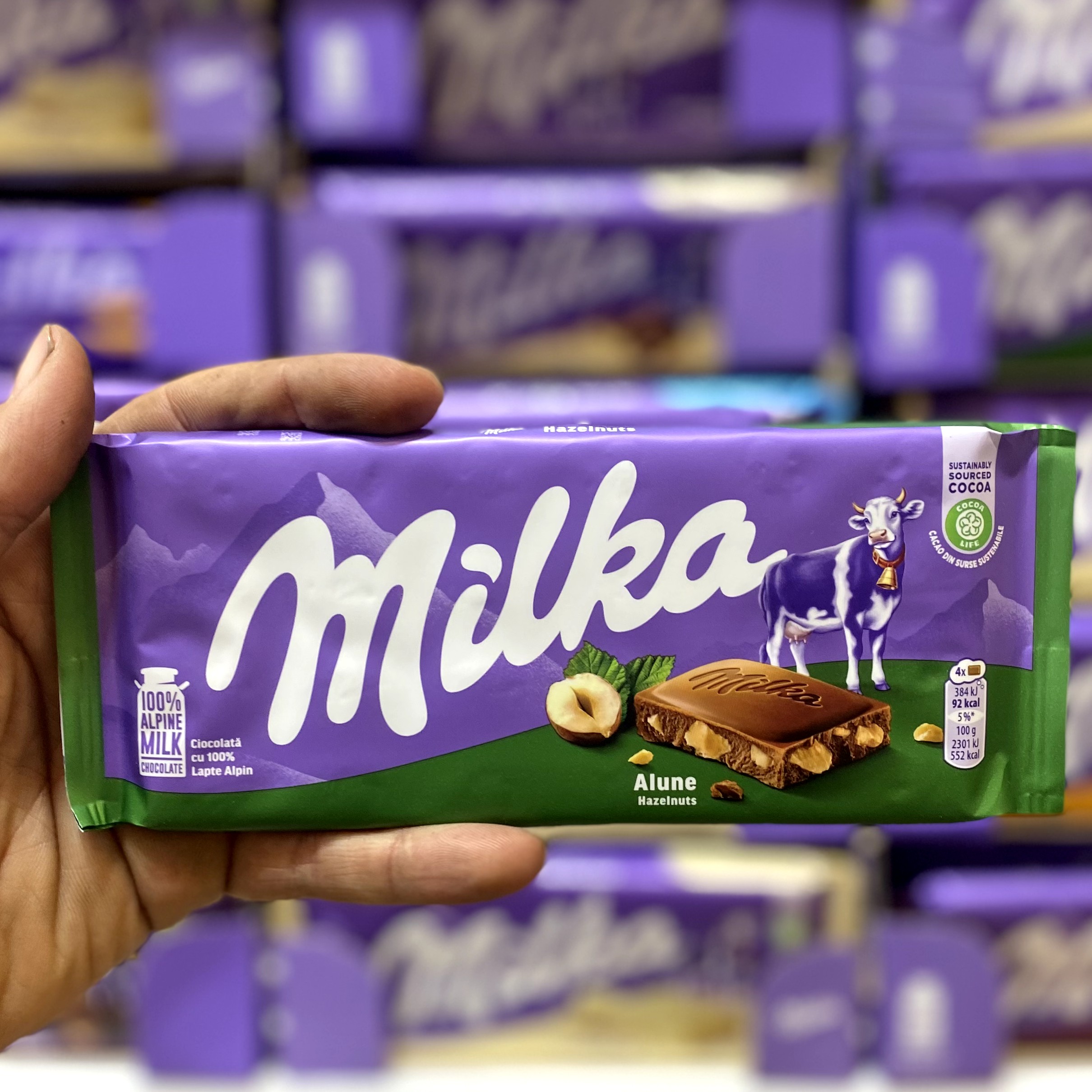 شکلات میلکا فندقی 100گرمی