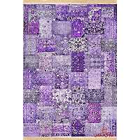 فرش ماشینی کلاریس کلکسیون چهل تیکه کد 100501 بنفش