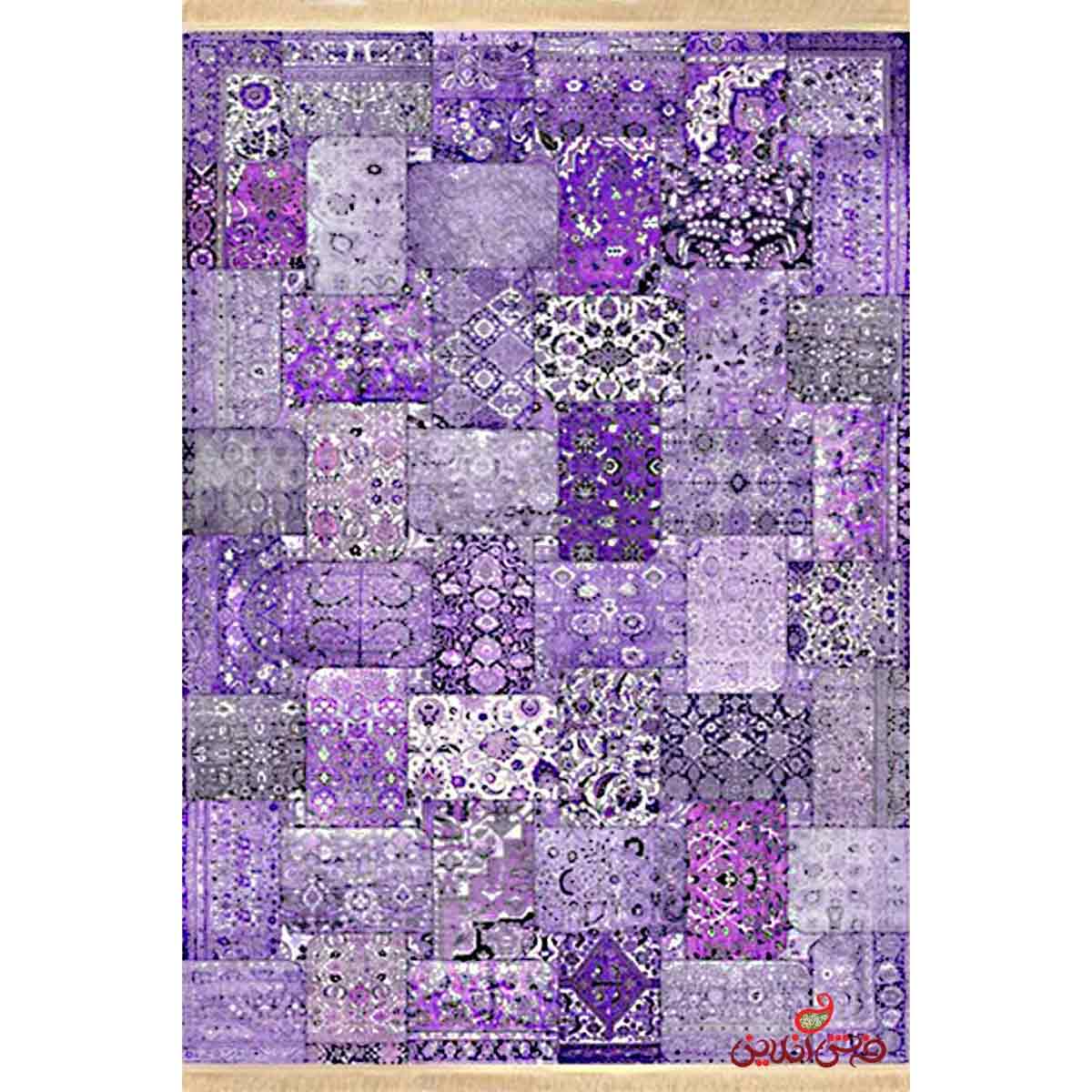 فرش ماشینی کلاریس کلکسیون چهل تیکه کد 100501 بنفش
