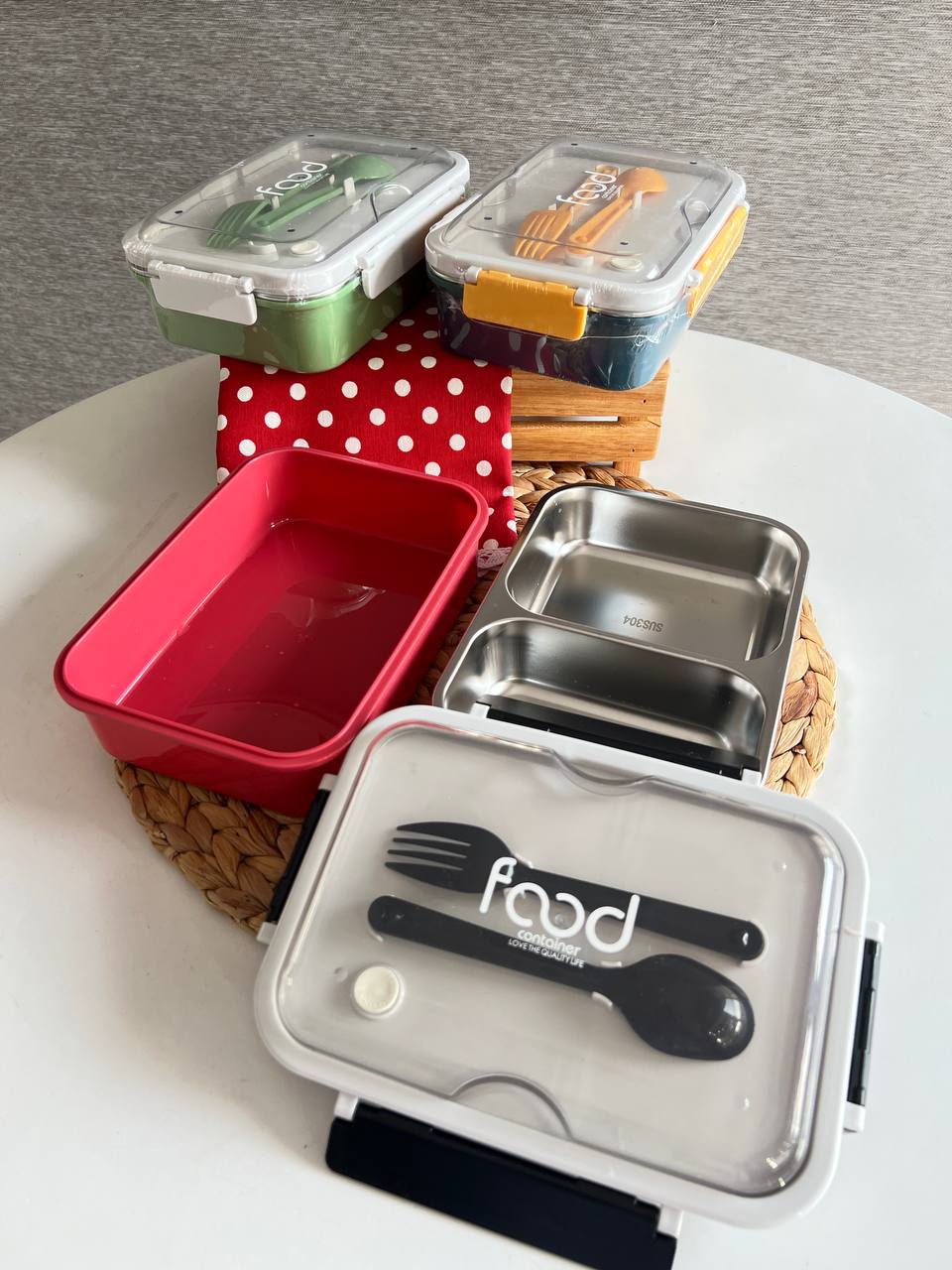 ظرف غذا داخل استیل دو قسمتی کد 8