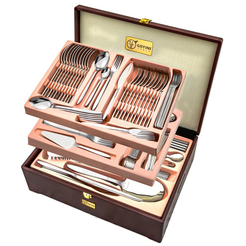 سرویس قاشق و چنگال 148 پارچه جی فی نی GIFFINI استیل براق  مدل G-020 