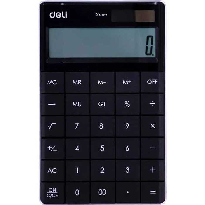 ماشین حساب رومیزی 12 رقم مشکی مدل 1589 دلی DELI