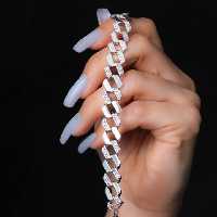 دستبند نقره کارتیر زنانه کم نگین