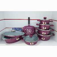 سرویس چدن گرانیت 18 پارچه VMF زرشکی با ارسال رایگان