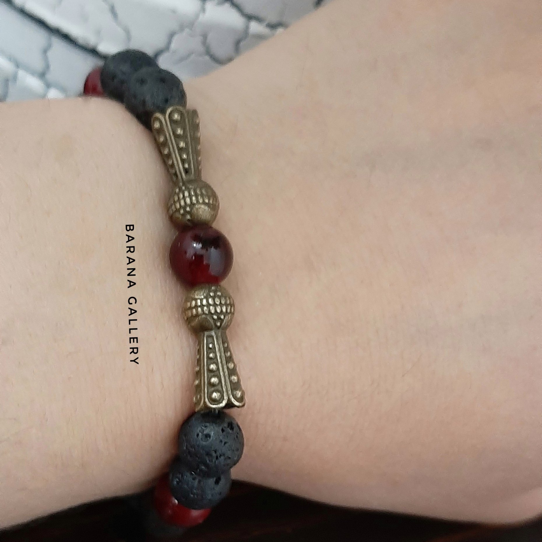 دستبند سنگ لاوا