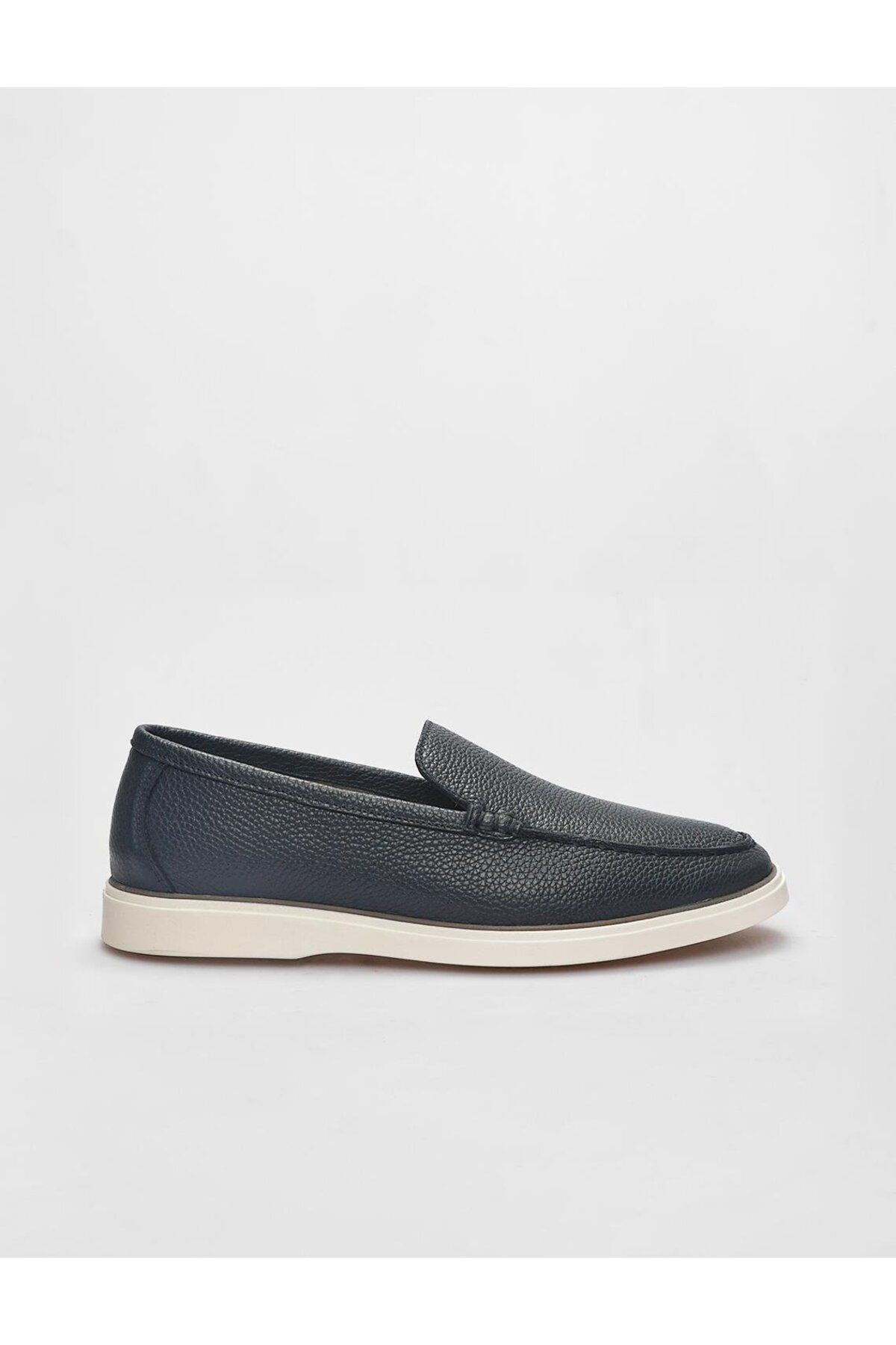 کفش های کژوال آبی مردانه Loafer Navy Lavy اورجینال Cabani