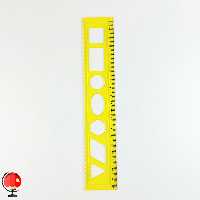 خط کش ژله ای 20 سانت شابلون دار زرد  کد 26415