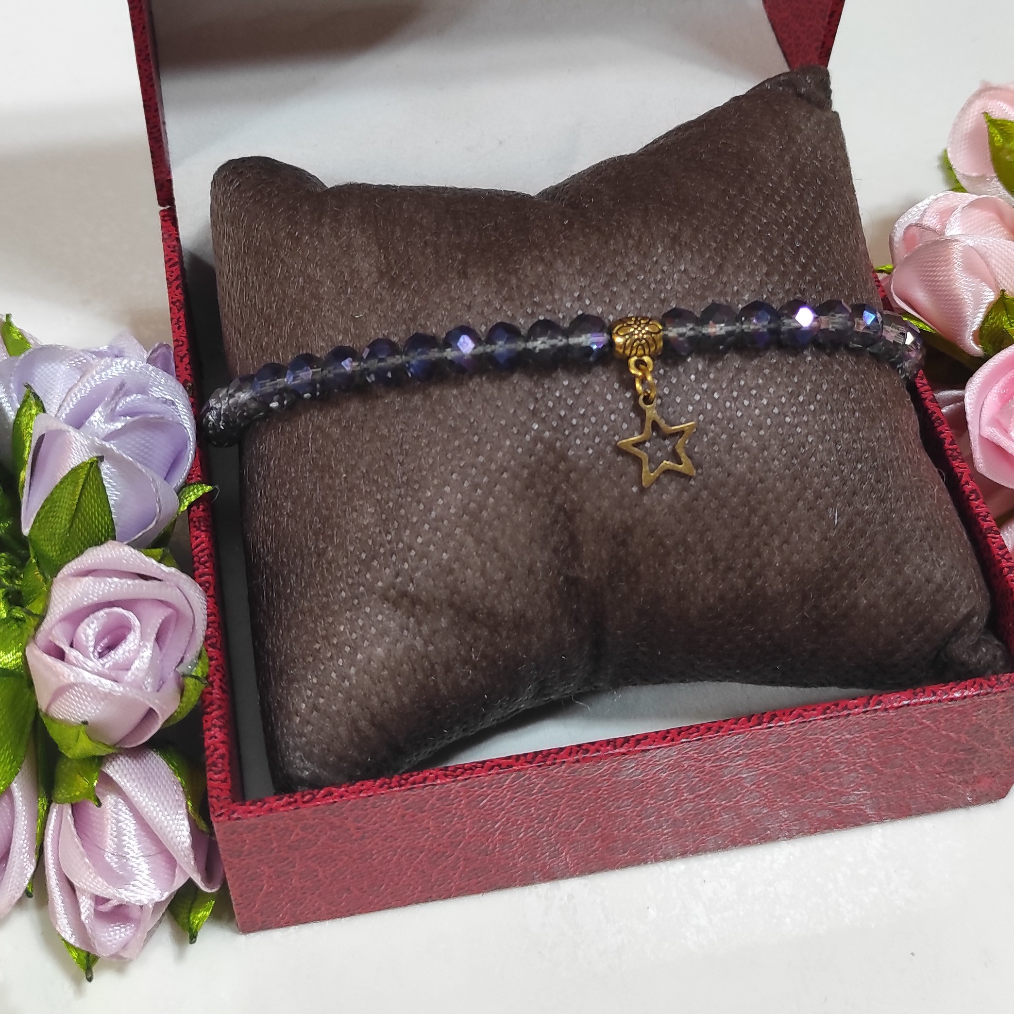 دستبند کریستالی (رنگبندیمتنوع)بند قابل تنظیم