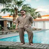 پیراهن / بلوز دکمه دار چند رنگ مردانه پارچه بزرگ اورجینال OUTFİT MAN