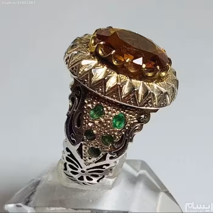 انگشتردستسازسلطنتی الکساندریت 7رنگ دستساز سلطنتی بارکاب فوق العاده زیبا