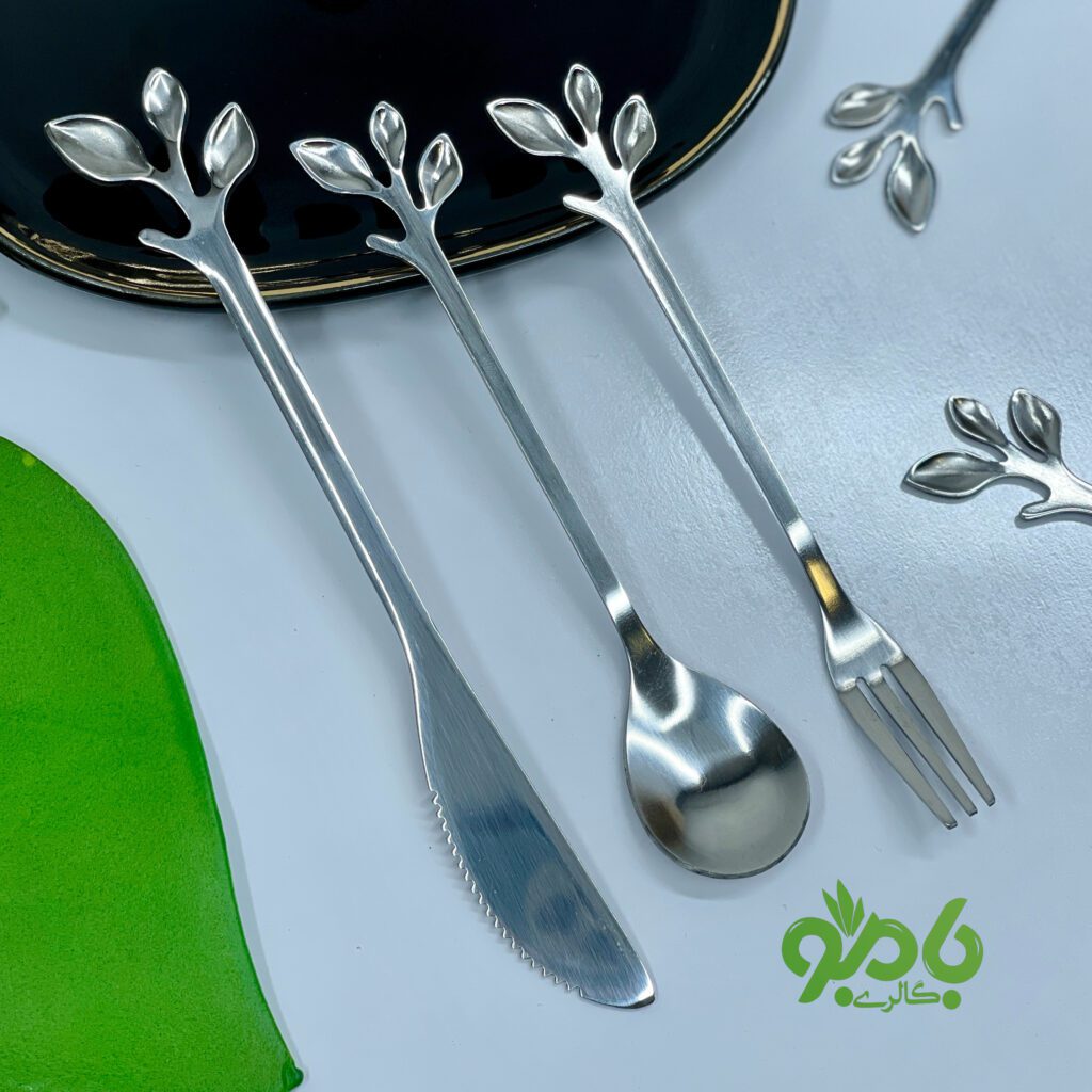 قاشق، چنگال و کارد برگ استیل سیلور