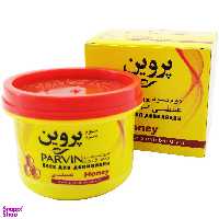 موم سرد پروین (Parvin) مدل Honey حجم 300 گرم همراه با کاردک پد و کرم نرم کننده و مرطوب کننده