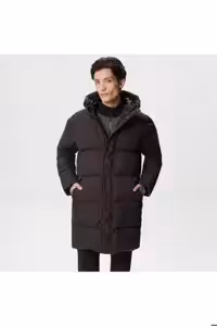 کاپشن مشکی مردانه مانتو کلاهدار اورجینال Lacoste