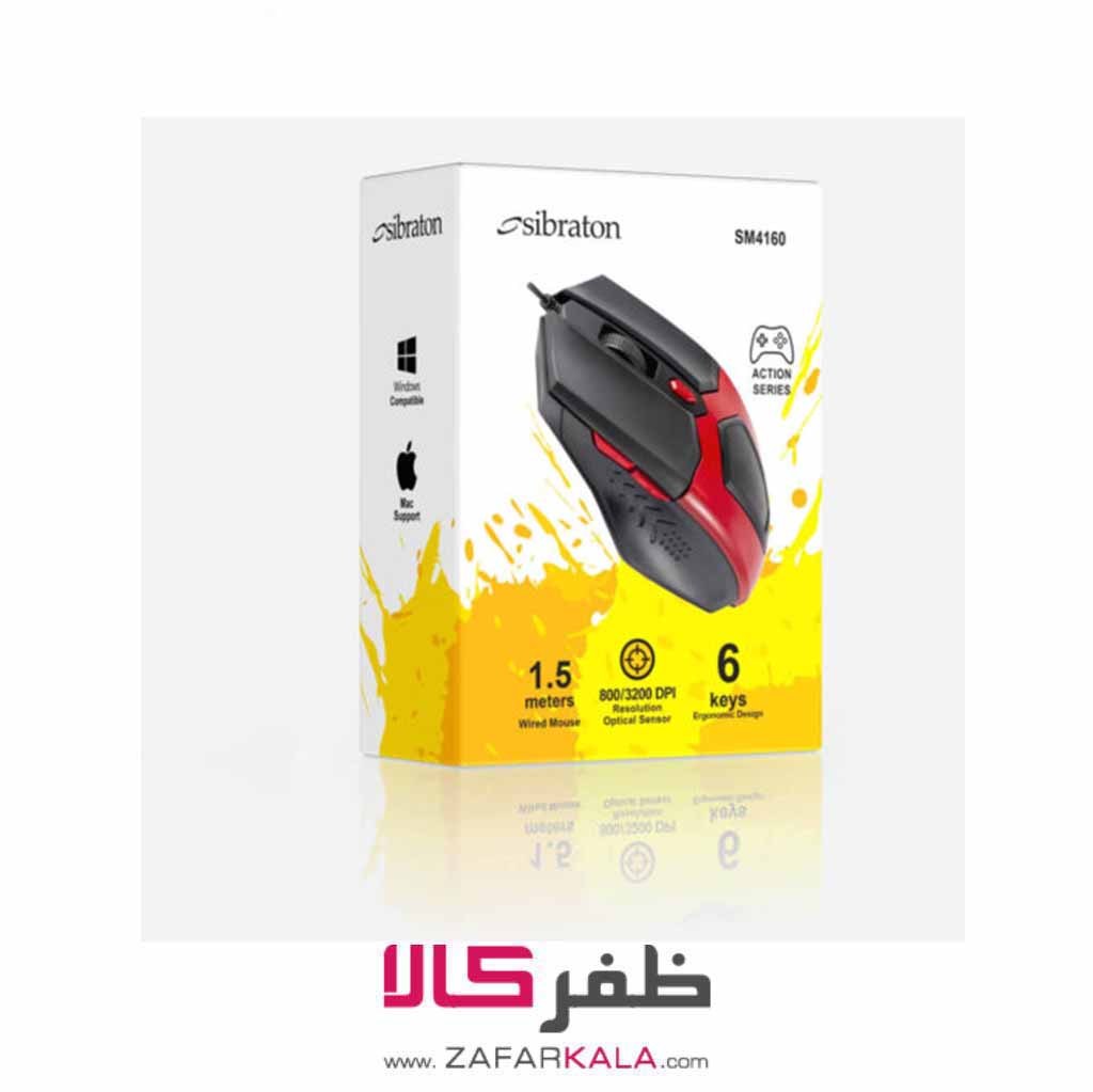 ماوس سیبراتون مدل SM4160 ا Sibraton SM4160 Wired Mouse