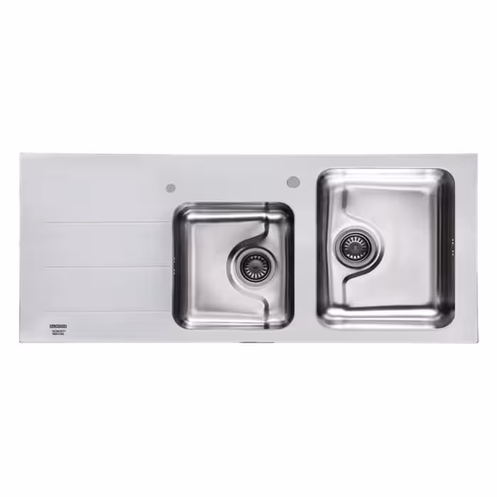 سینک ظرفشویی شیشه ای  استیل البرز  فانتزی مدل کریستال سفید 