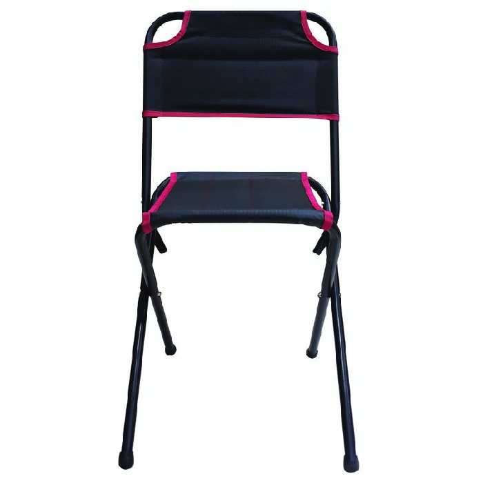 صندلی سفری تاشو - مدل پشتی دار - مقاوم و مستحکم - رنگ زرشکی (پس کرایه)