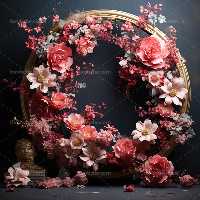 بک دراپ عکاسی حلقه گل | گرافیک با طعم تربچه