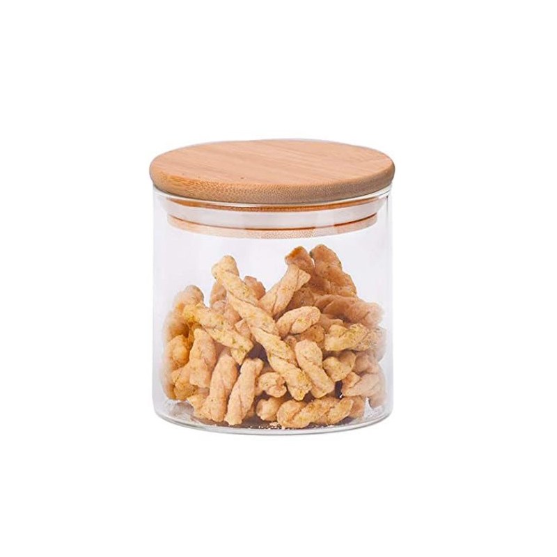 بانکه (جا حبوباتی) 1 عددی بامبو شیشه ای پیرکس مدل H8D6 کد Gw90301018