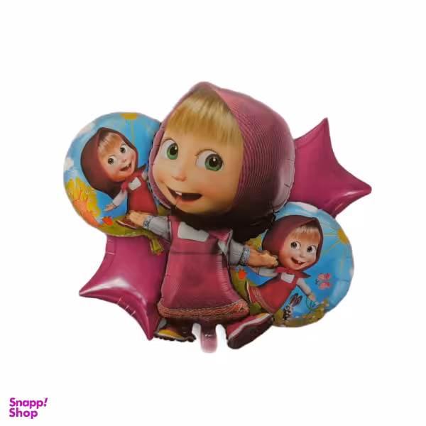 بادکنک فویلی طرح ماشا و میشا مجموعه 5 عددی