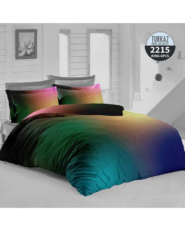 سرویس لحاف روتختی دو نفره 8 تکه میکرو تنسل گیاهی TURKAZ مدل 2215