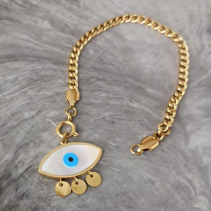 دستبند کارتیر طلایی طرح چشم نظر