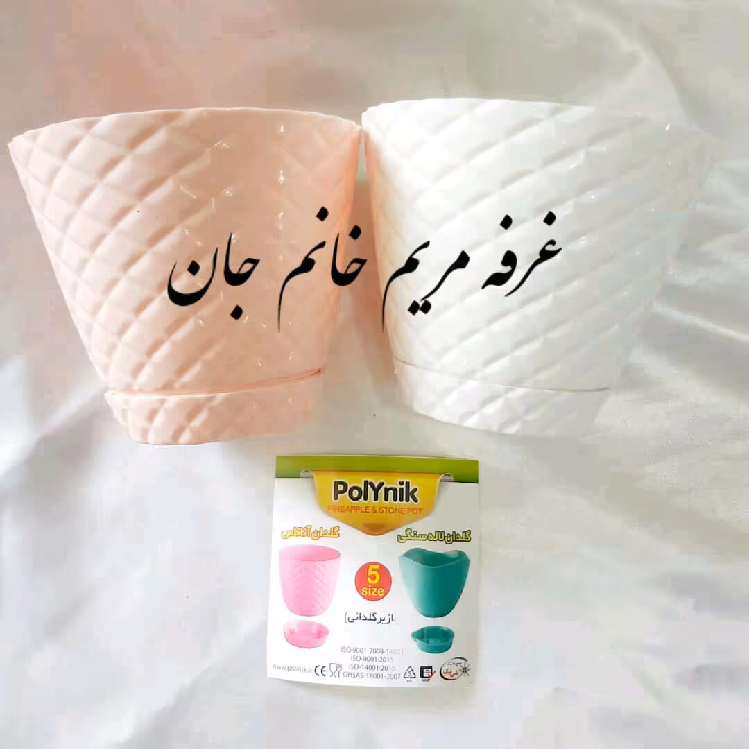 گلدان مدل آناناسی سایز1 صورتی و سفید