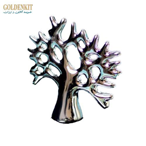 دکوری مجسمه درخت بزرگ و کوچک آرزو نقره ای استند جاجواهری

