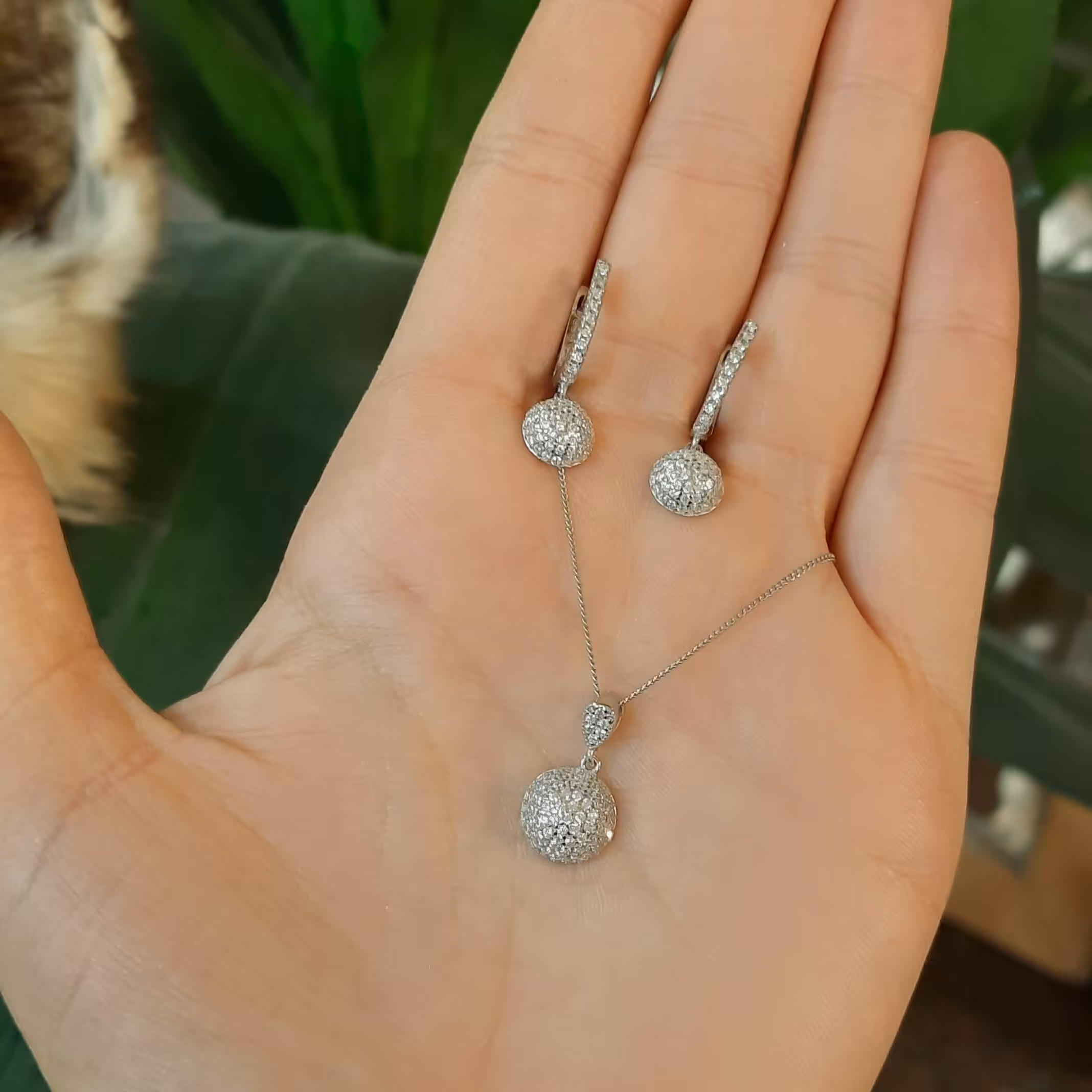 نیم ست نقره زنانه کد 404