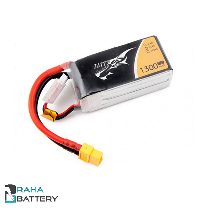 باتری لیتیوم پلیمر 4 سل Tattu 1300mAh 75C