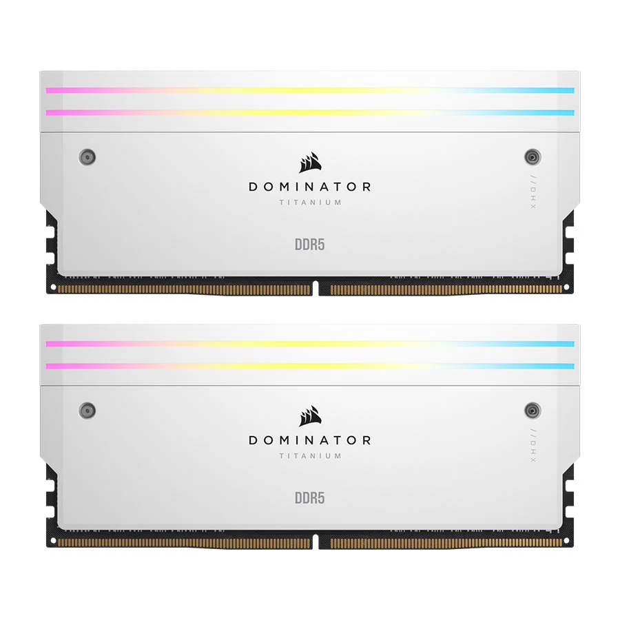 رم کورسیر Dominator Titanium RGB 64GB 32GBx2 6600MHz CL32 DDR5 White