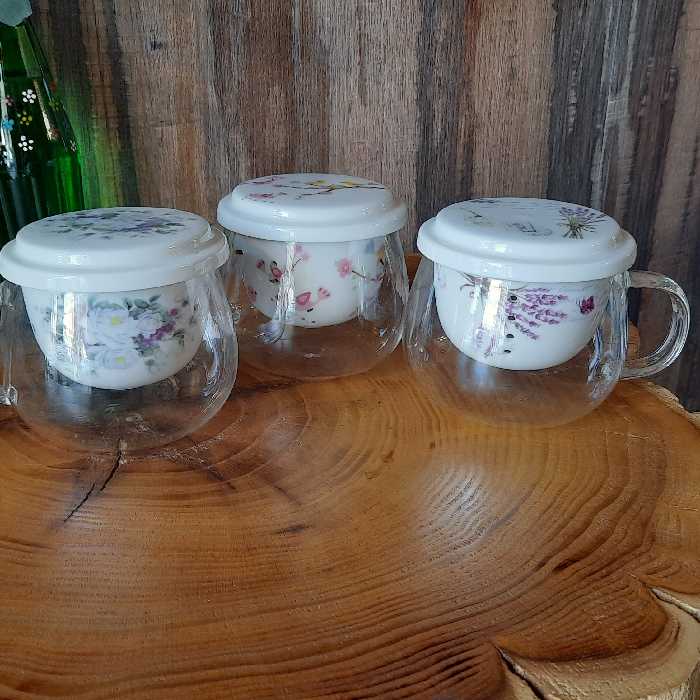 ماگ شیشه ای دمنوش 