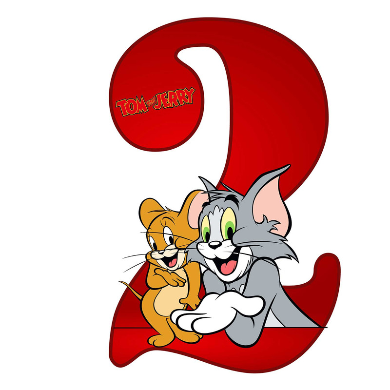 استند رومیزی تولد مدل عدد 2 طرح تام و جری کد 1385