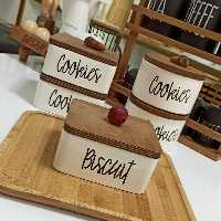 بانکه ی درب بلوطی سرامیکی،  در دو مدل گرد و چهارگوش،  