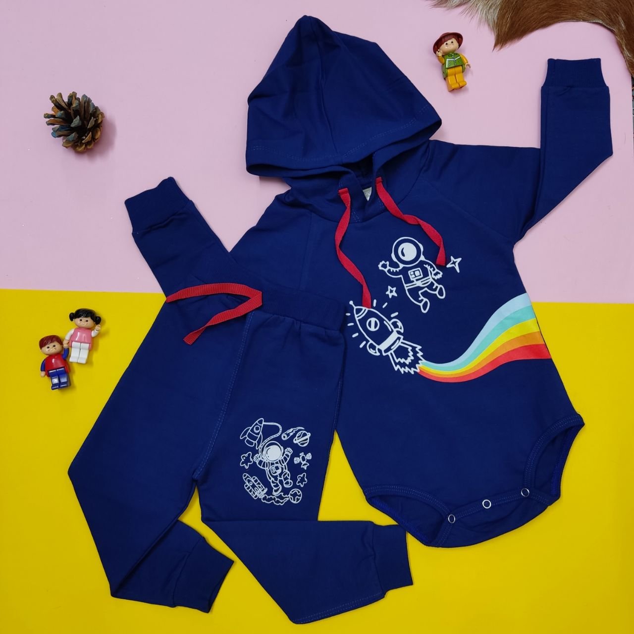 هودی شلوار ست پسرانه طرح فضانورد مناسب 9 ماه تا 2 سال