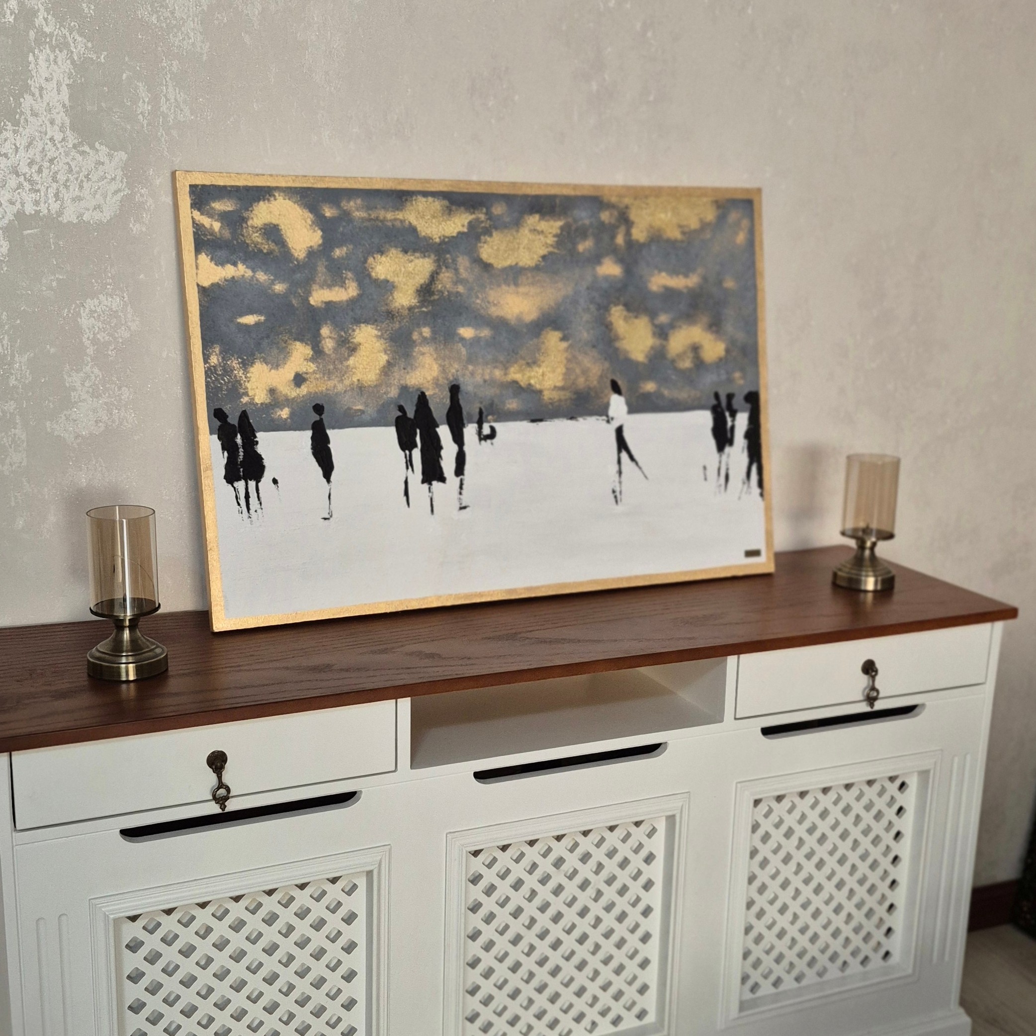 تابلو نقاشی دکوراتیو  ابعاد90در60 سانتیمتر با قابنما 