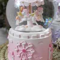 گوی متوسط چراغ دار کاروسل صورتی 