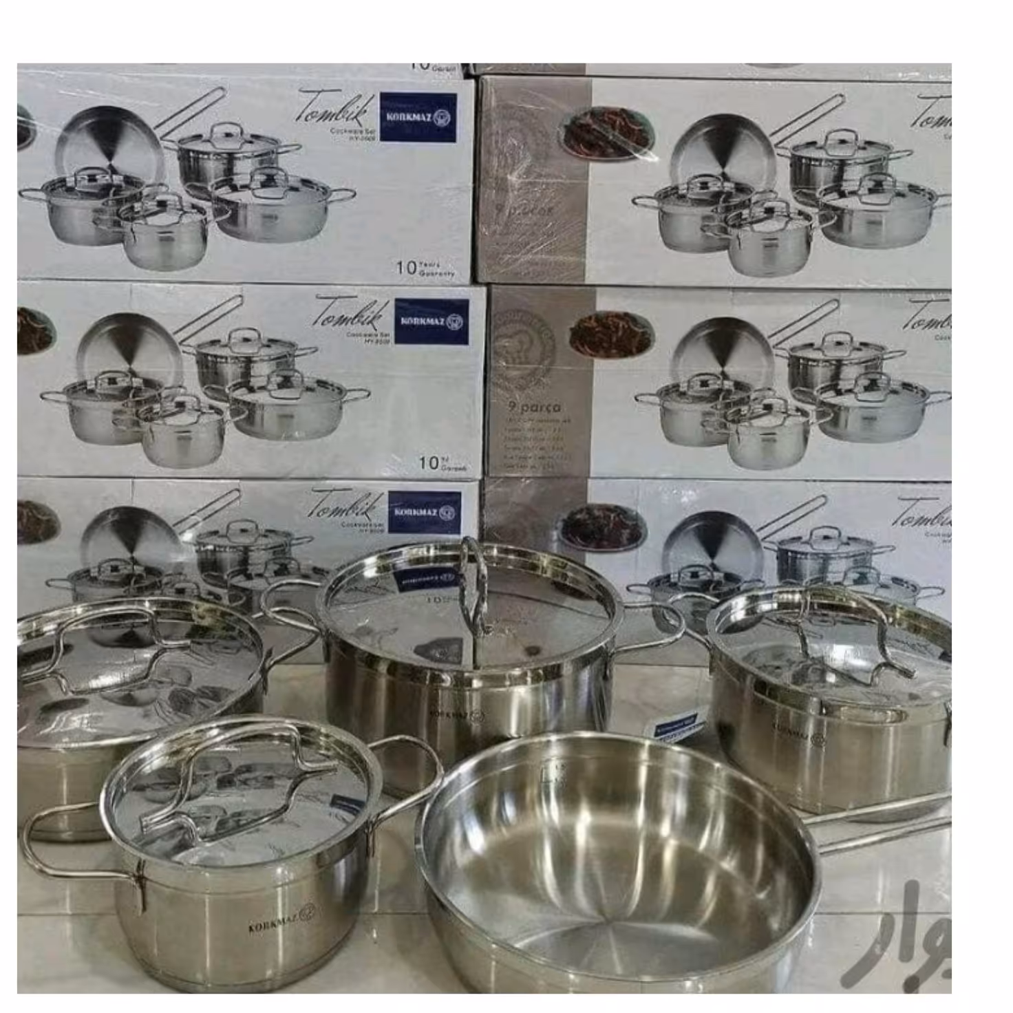 سرویس قابلمه استیل کرکماز مدل آلفا  9 پارچه 