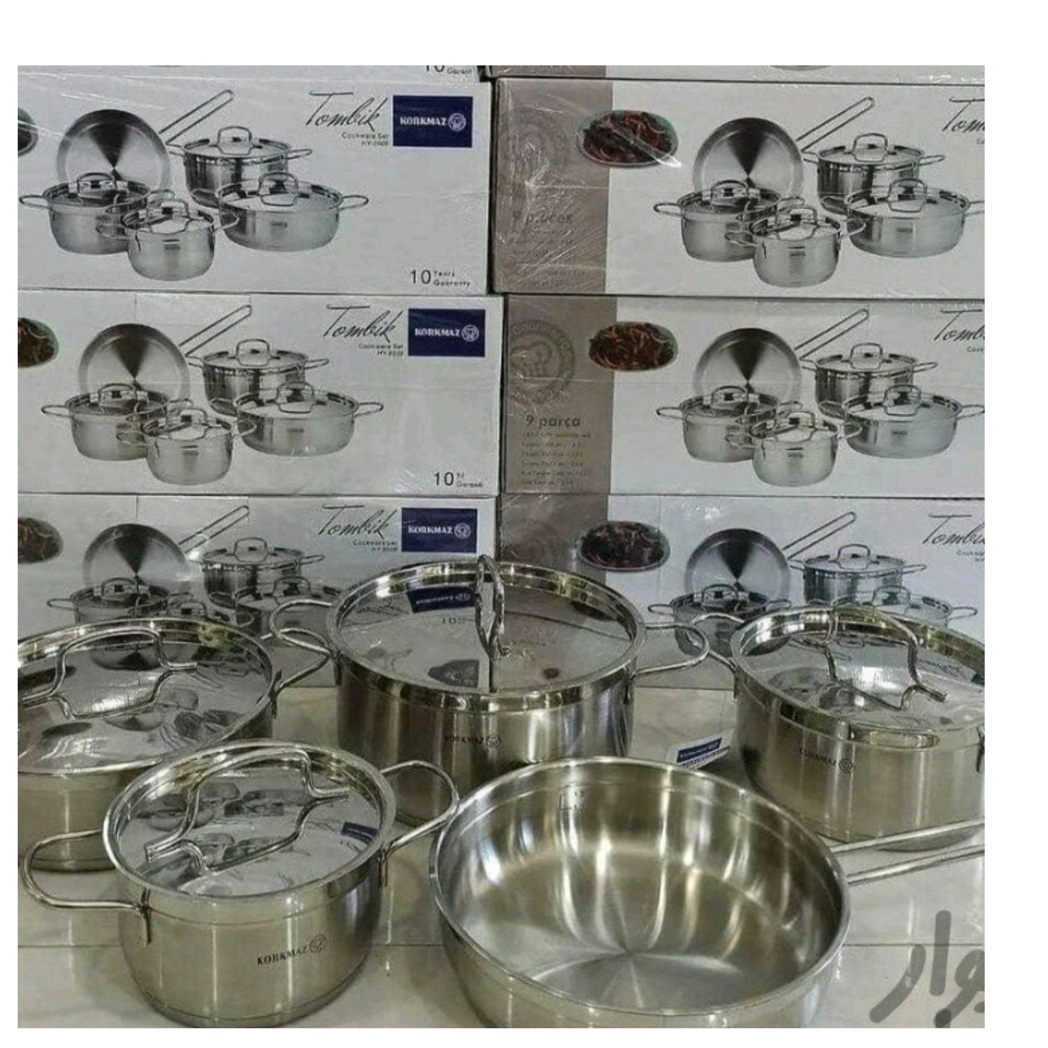 سرویس قابلمه استیل کرکماز مدل آلفا  9 پارچه 