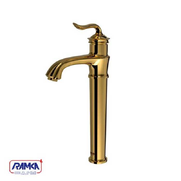 شیر روشویی پایه بلند شودر مدل لوکا طلایی