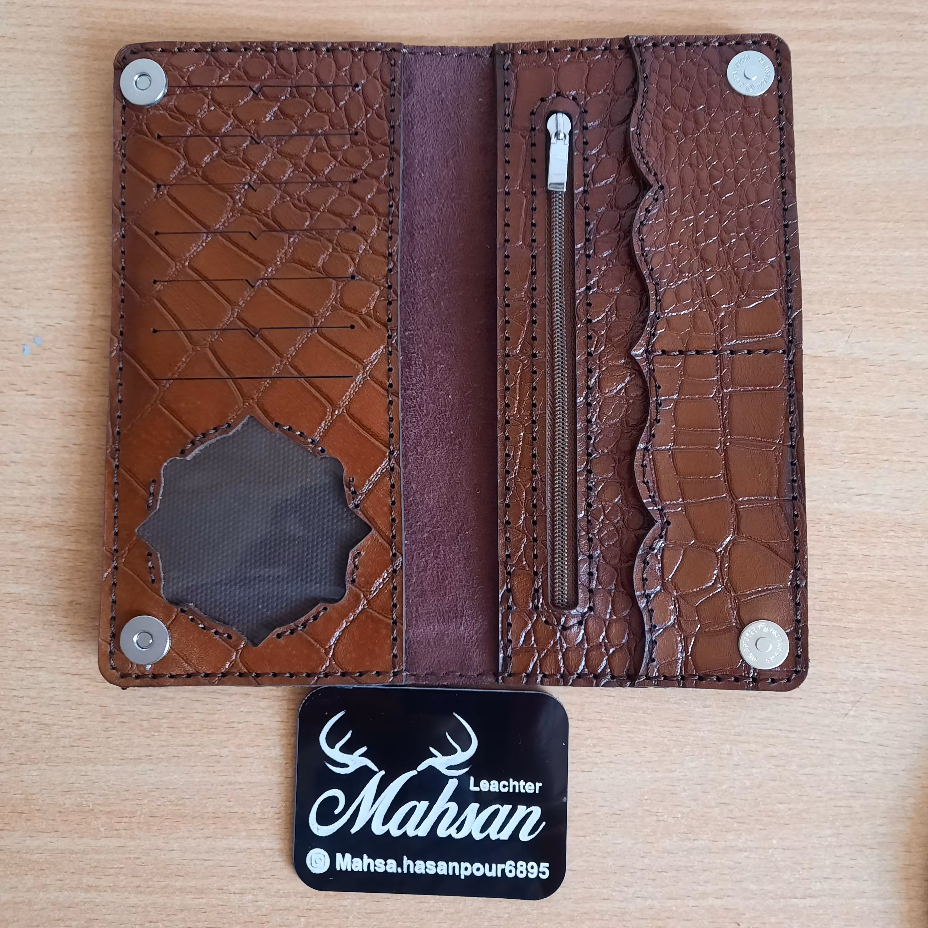 کیف پول  چرم گاو دست دوز کد332