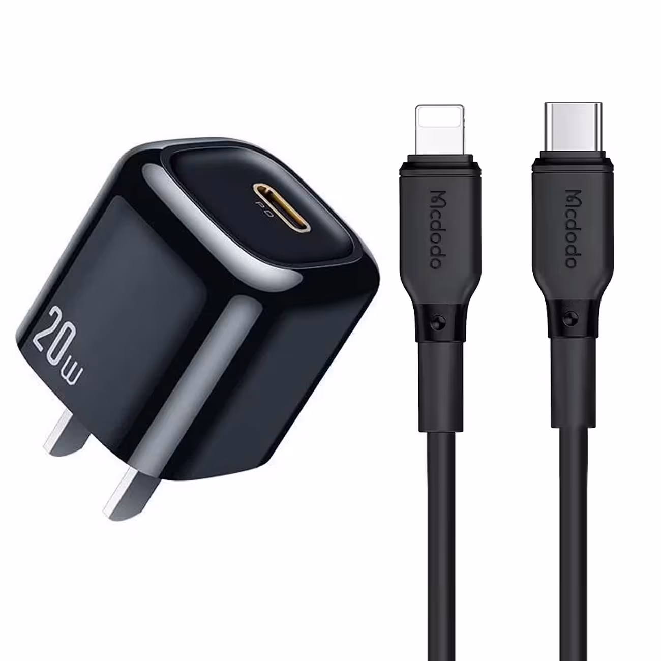 شارژر دیواری تایپ سی 20 وات به همراه کابل لایتنینگ مک دودو CH-868