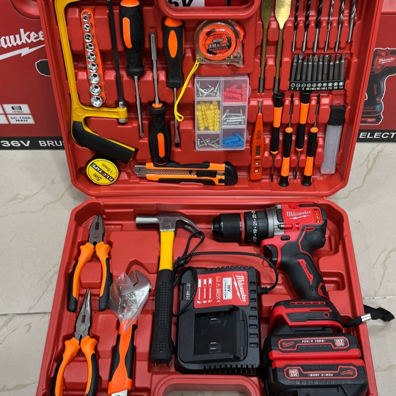 دریل شارژی 36 ولت میلواکی مدل سه نظام فلزی با پک کامل
موتور براشلس (پس کرایه)