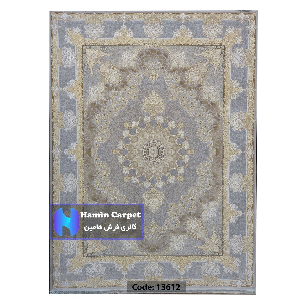 فرش 4 متری 1200 شانه تراکم 3600 نخ اکلریک گل برجسته کد AR13612