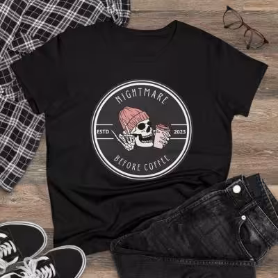 تیشرت مشکی طرح اسکلت