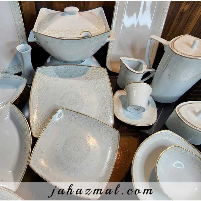 سرویس چینی پردیس طرح شکوفه طلایی 105 پارچه کد 2026b